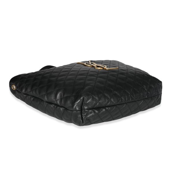 131450 clasp 97a6d3f2 0677 4836 9d9e daa5abe5eb2c Saint Laurent Black Quilted Lambskin ICare Maxi Shopping Bag