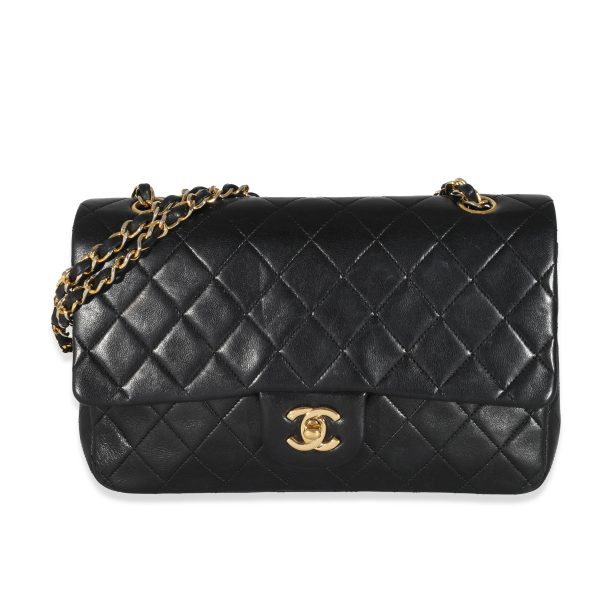 131452 fv Chanel Vintage Black Quilted Lambskin Classic Medium Double Flap