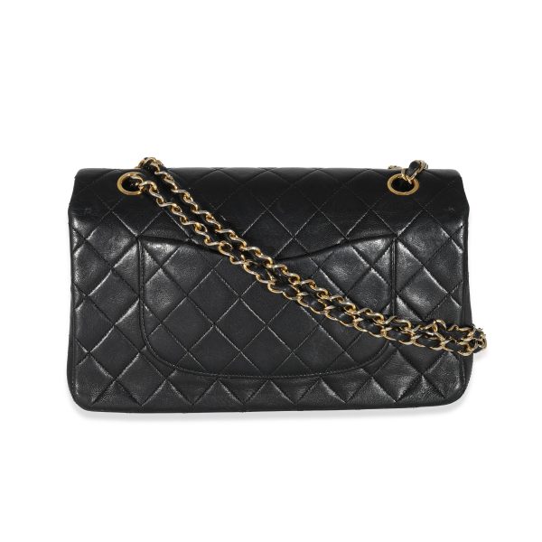 131452 pv Chanel Vintage Black Quilted Lambskin Classic Medium Double Flap