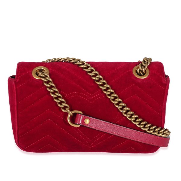 131513 pv 1c5ac3ca 95d8 4a36 9c9d 368ef255c027 Gucci Red Velvet Matelassé Mini Marmont Shoulder Bag Mini