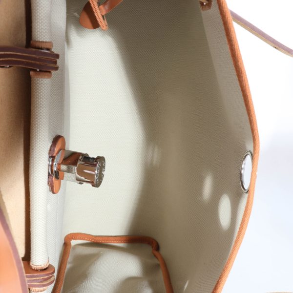 131520 ad2 7e8d884e 6d63 4cdb ba02 0b4fdf6f5c58 Hermès Beton Toile Militaire Natural Sable Zip Retourne Herbag 31 PHW