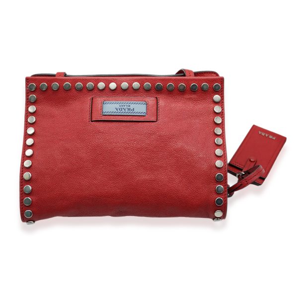 131549 ad1 a54f4013 acac 4f8c bae7 c6b17a0092e0 Prada Red Leather Glace Etiquette Crossbody