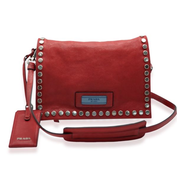 131549 fv eedcdd0f 45ed 46b6 b0a4 c41177b397a7 Prada Red Leather Glace Etiquette Crossbody