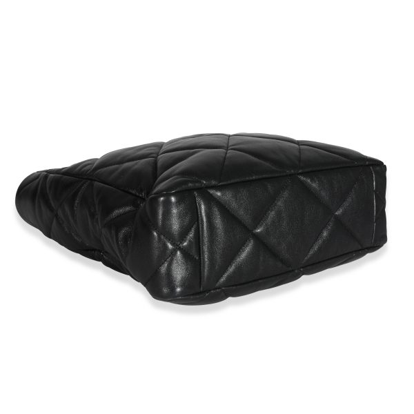 131562 box Chanel Black Lambskin Quilted Chanel 19 Shopping Bag