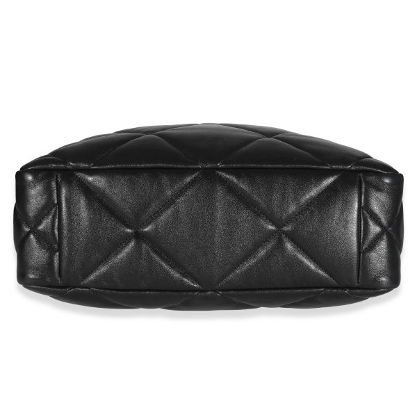 131562 stamp Chanel Black Lambskin Quilted Chanel 19 Shopping Bag