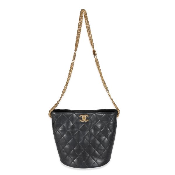 131628 ad1 5540e660 1392 4246 aeb6 f37d3b05f8c4 Chanel Black Calfskin CC Enamel Bucket Bag