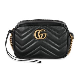 131639 fv Gucci 2Way Clutch Bag Leather Black