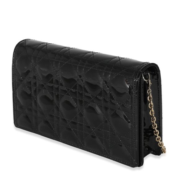 131652 sv Christian Dior Black Cannage Patent Lady Pouch