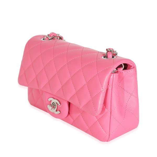 131659 sv Chanel Pink Lambskin Classic Mini Rectangular Flap Bag