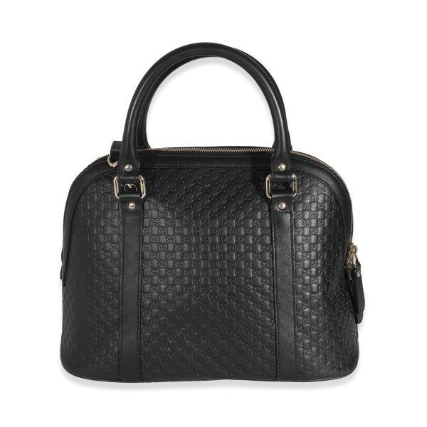 131663 pv 154b7a25 3933 41d1 9047 01ebef94a025 Gucci Black Microguccissima Medium Dome Satchel