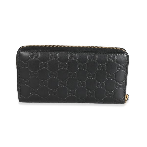 131664 pv Gucci Black Guccissima Embossed Leather Zip Around Wallet