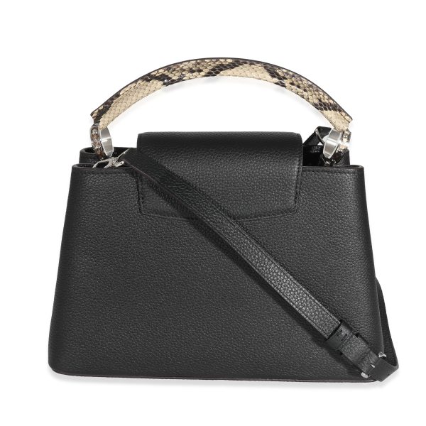 131709 pv e89a3722 0925 44b0 94f8 ac213c21b50a Louis Vuitton Black Taurillon Python Capucines PM