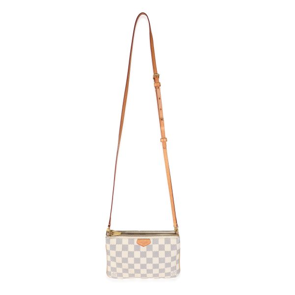 131711 bv Louis Vuitton Damier Azur Canvas Double Zip Pochette