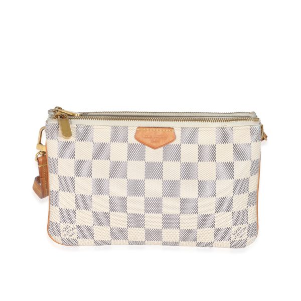 131711 fv Louis Vuitton Damier Azur Canvas Double Zip Pochette