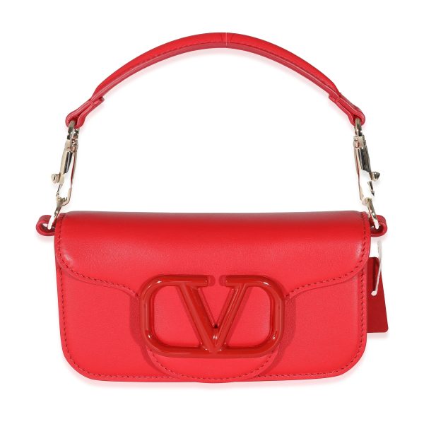 131732 fv Valentino Rouge Pur Calfskin Small Vlogo Loco Bag