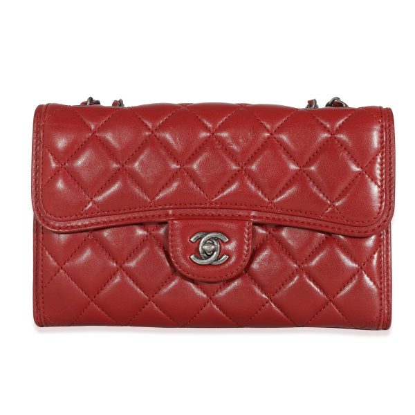 131739 fv Chanel Burgundy Quilted Lambskin Citizen Zip Flap Bag