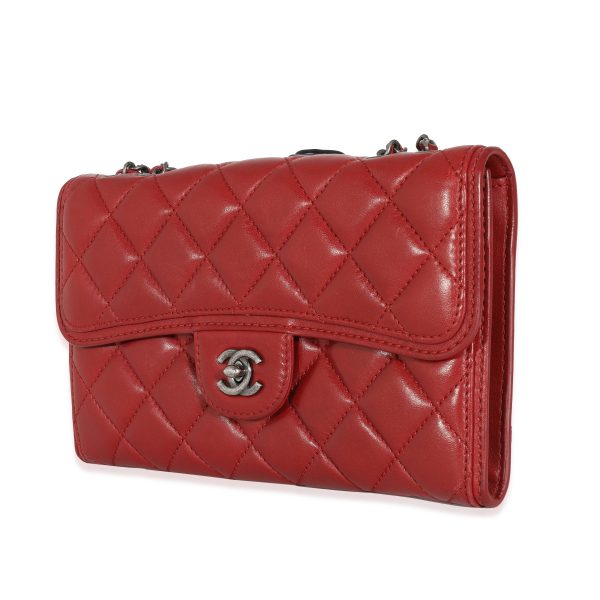 131739 sv Chanel Burgundy Quilted Lambskin Citizen Zip Flap Bag