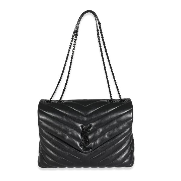 131755 bv Saint Laurent Black Matelassé Leather Medium Loulou Bag