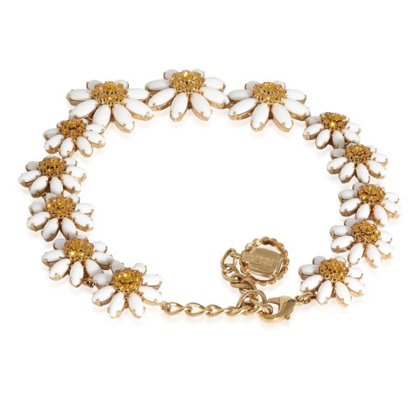 131756 bv 6b738315 a954 4f55 a519 3474ac8646e5 Dolce Gabbana Crystal Daisy Gold Tone Necklace