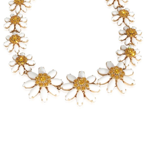 131756 fv 08da04cf fd63 4ca3 81c1 338084a2ccc8 Dolce Gabbana Crystal Daisy Gold Tone Necklace