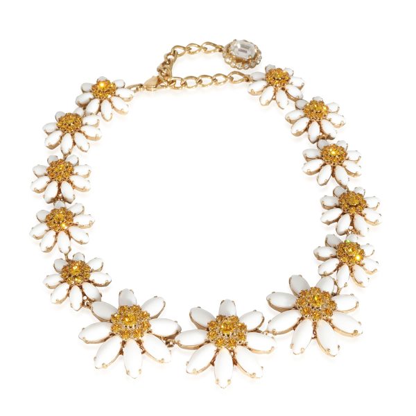 131756 pv 8fb96583 59ca 47ed 9948 234dd5dda85f Dolce Gabbana Crystal Daisy Gold Tone Necklace