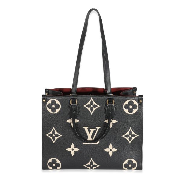 131758 bv Louis Vuitton Black Beige Monogram Giant Empreinte OnTheGo MM