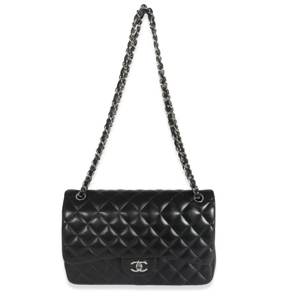 131847 bv 89a80fa2 d2c8 493e b0b3 90be92bbd077 Chanel Black Lambskin Jumbo Classic Double Flap Bag