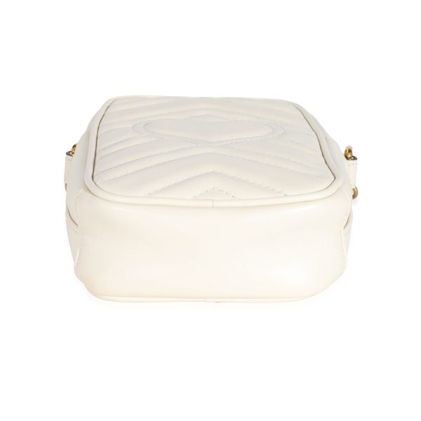 131849 pv Gucci GG Cream Matelassé Marmont Mini Bag White