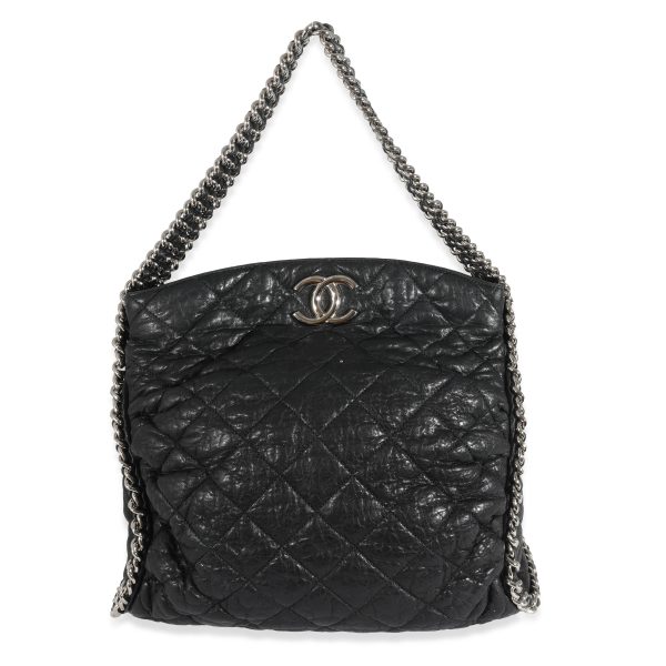 131877 bv 4f27056f 38ba 47b0 892f 5bd0794df7e1 Chanel Black Washed Lambskin Chain Around Hobo