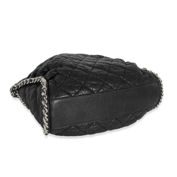 131877 clasp cecd0a91 e084 43cb 90a9 7ae55e962f97 Chanel Black Washed Lambskin Chain Around Hobo