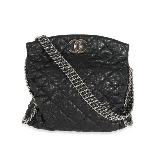 131877 fv 293d13ab 396f 4785 ac00 21c2340675fb Chanel Black Washed Lambskin Chain Around Hobo