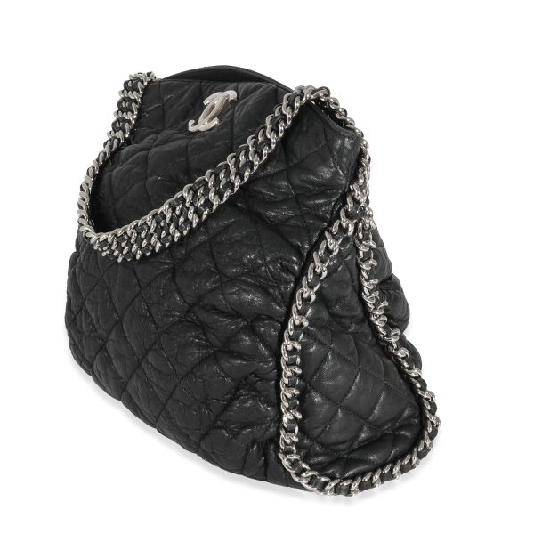 131877 sv 42b278ec d251 4041 a82b ab4669b26d5f Chanel Black Washed Lambskin Chain Around Hobo