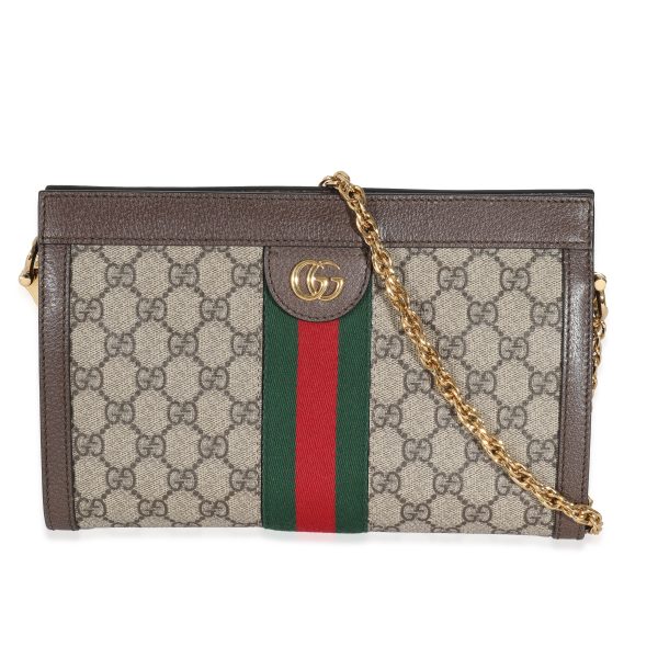 131891 fv Gucci Beige GG Supreme Web Ophidia GG Small Shoulder Bag