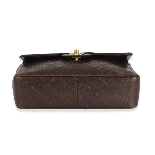 131965 stamp Chanel Vintage Brown Lambskin 24k CC Flap Bag