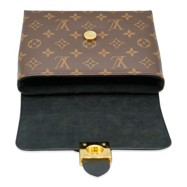 132001 ad2 Louis Vuitton Black Leather Monogram Canvas Locky BB