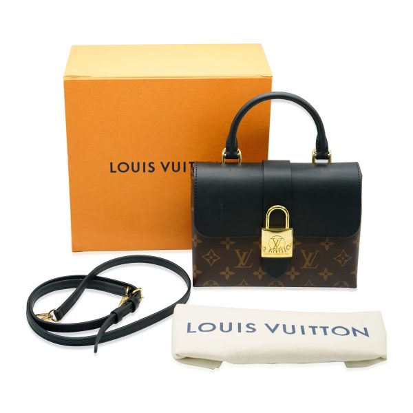 132001 box Louis Vuitton Black Leather Monogram Canvas Locky BB