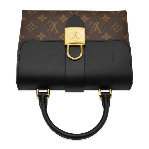 132001 clasp Louis Vuitton Black Leather Monogram Canvas Locky BB