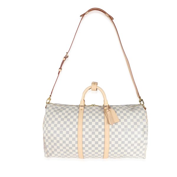 132007 bv Louis Vuitton Damier Azur Canvas Keepall Bandoulière 55