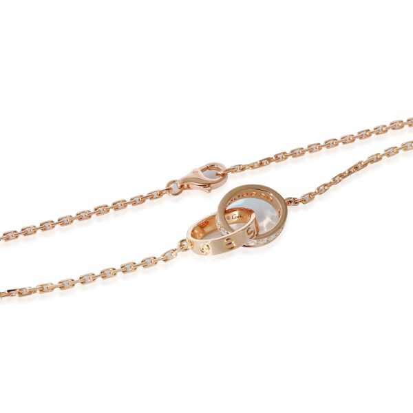 132023 clasp Cartier Love Diamond Necklace in 18k Rose Gold 022 CTW