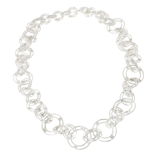 132030 bv Tiffany Co Atlas Chain Link Long Necklace in Sterling Silver