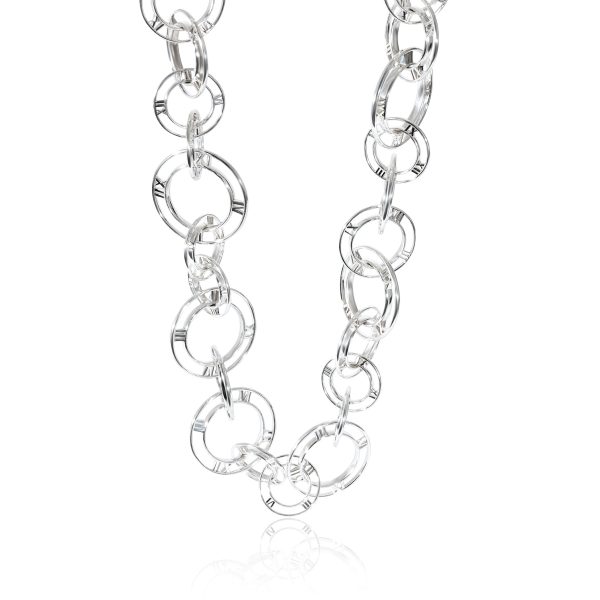 132030 fv Tiffany Co Atlas Chain Link Long Necklace in Sterling Silver