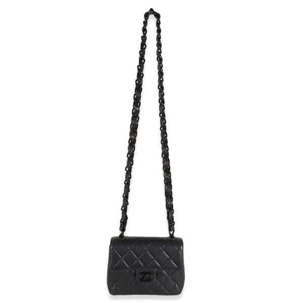 132034 bv Chanel Vintage Black Lambskin Resin Mini Flap Bag