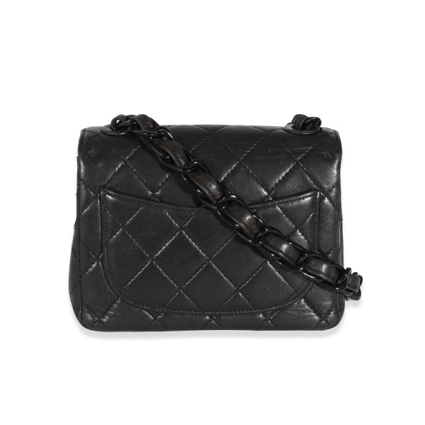 132034 pv Chanel Vintage Black Lambskin Resin Mini Flap Bag