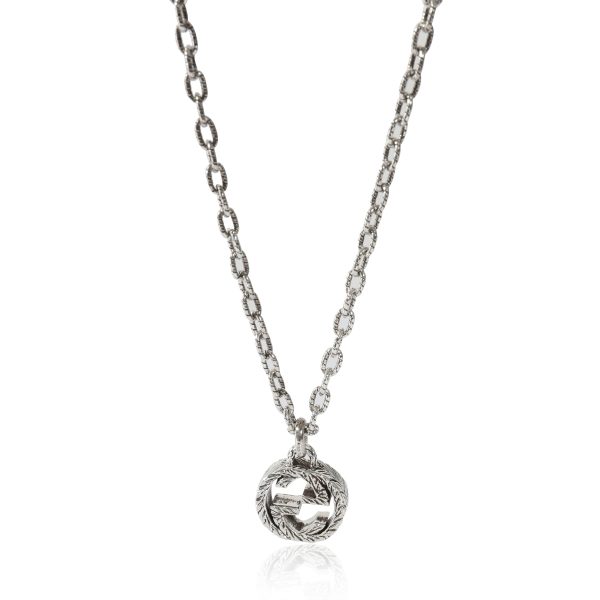 132046 fv Gucci Interlocking G Necklace in Sterling Silver