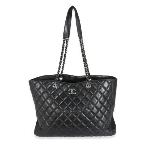 132057 fv CHANEL Chain Shoulder Bag Matelasse Lambskin Black Shoulder Turn Lock