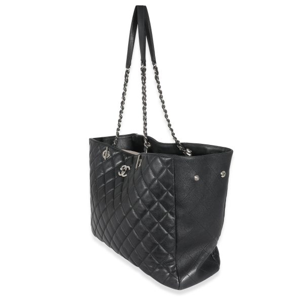 132057 sv Chanel Black Lambskin Classic Timeless Shopping Tote