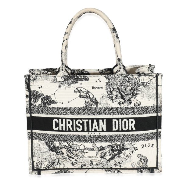 132058 fv f42f5fe5 4811 4a2e a309 ff150e19dadc Christian Dior White Black Latte Zodiac Medium Book Tote