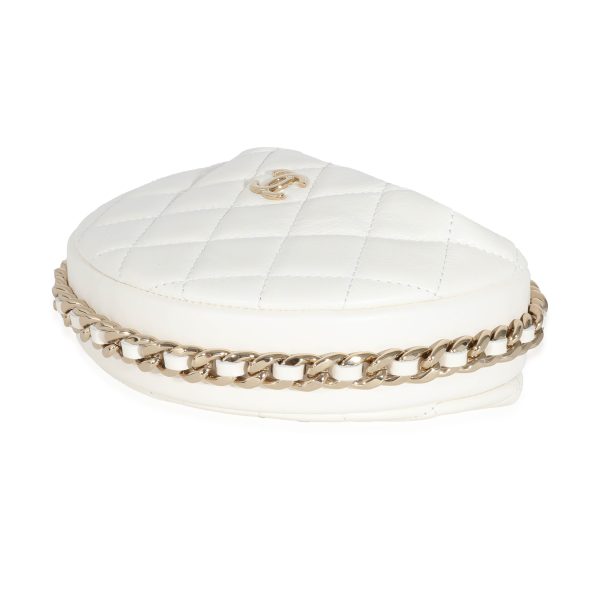 132070 box 78372ee4 30da 4d27 975a 29d4afa35d93 Chanel White Quilted Lambskin Chain Around Mini Pouch