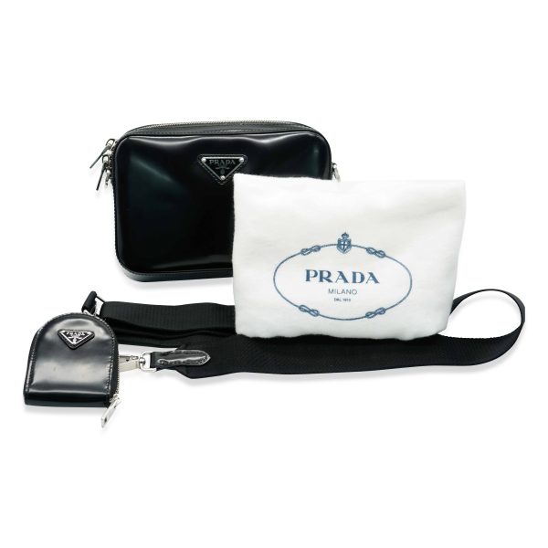 132079 box Prada Black Spazzolato Messenger Bag