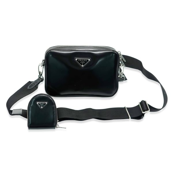 132079 fv Prada Black Spazzolato Messenger Bag